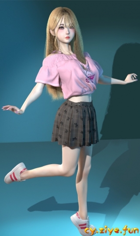 粉衣少女